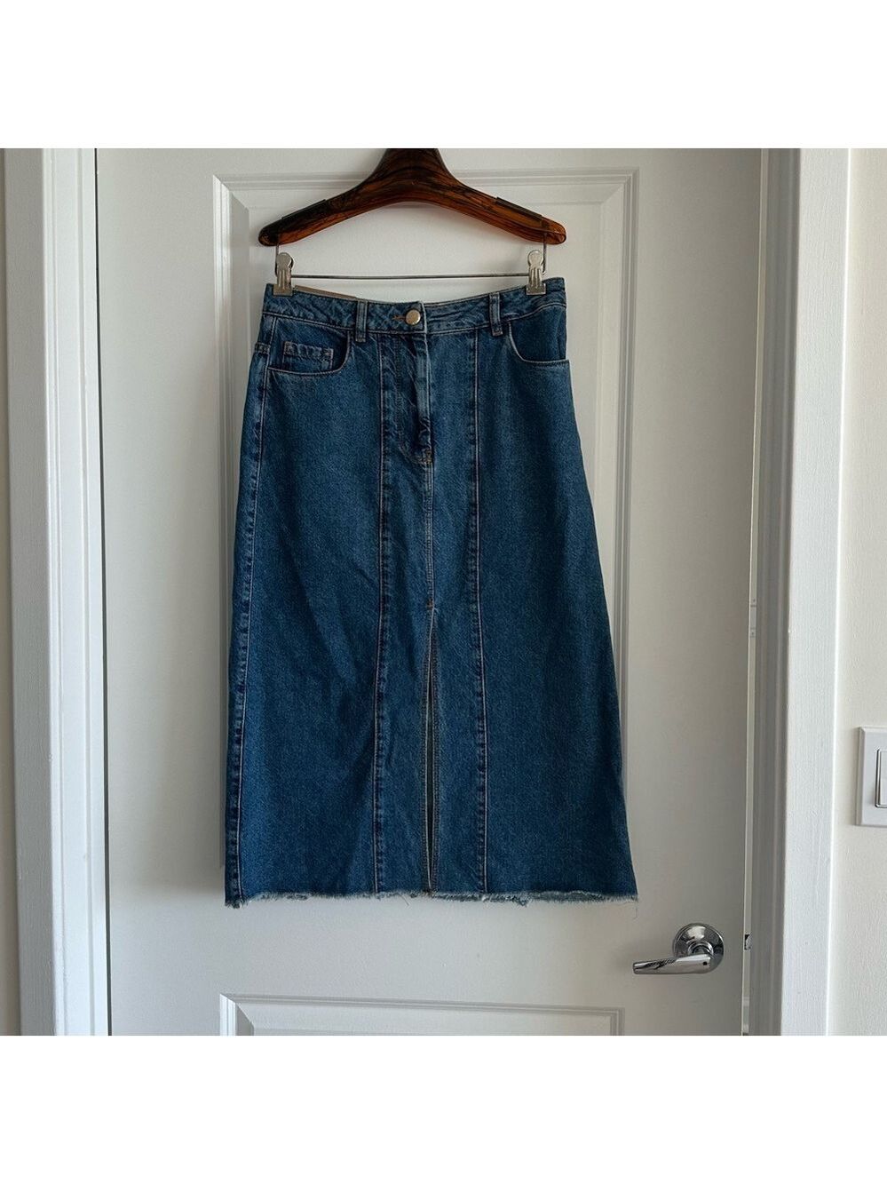 Farm Rio Denim Midi Skirt - Picture 4 of 10